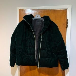 ZARA Velvet Green Puffer